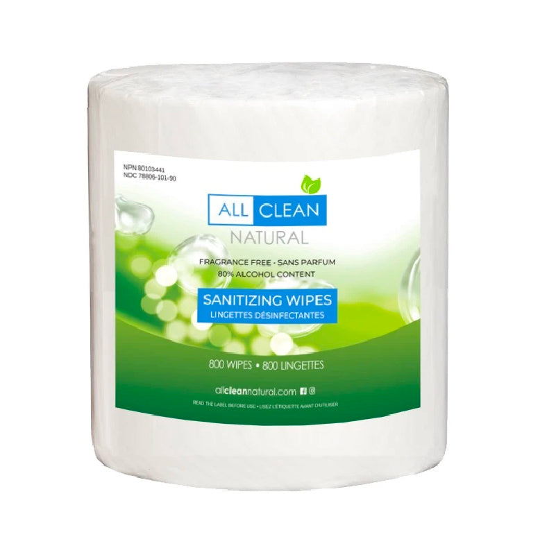 800 Sanitizing Wipes Bag All Clean Natural